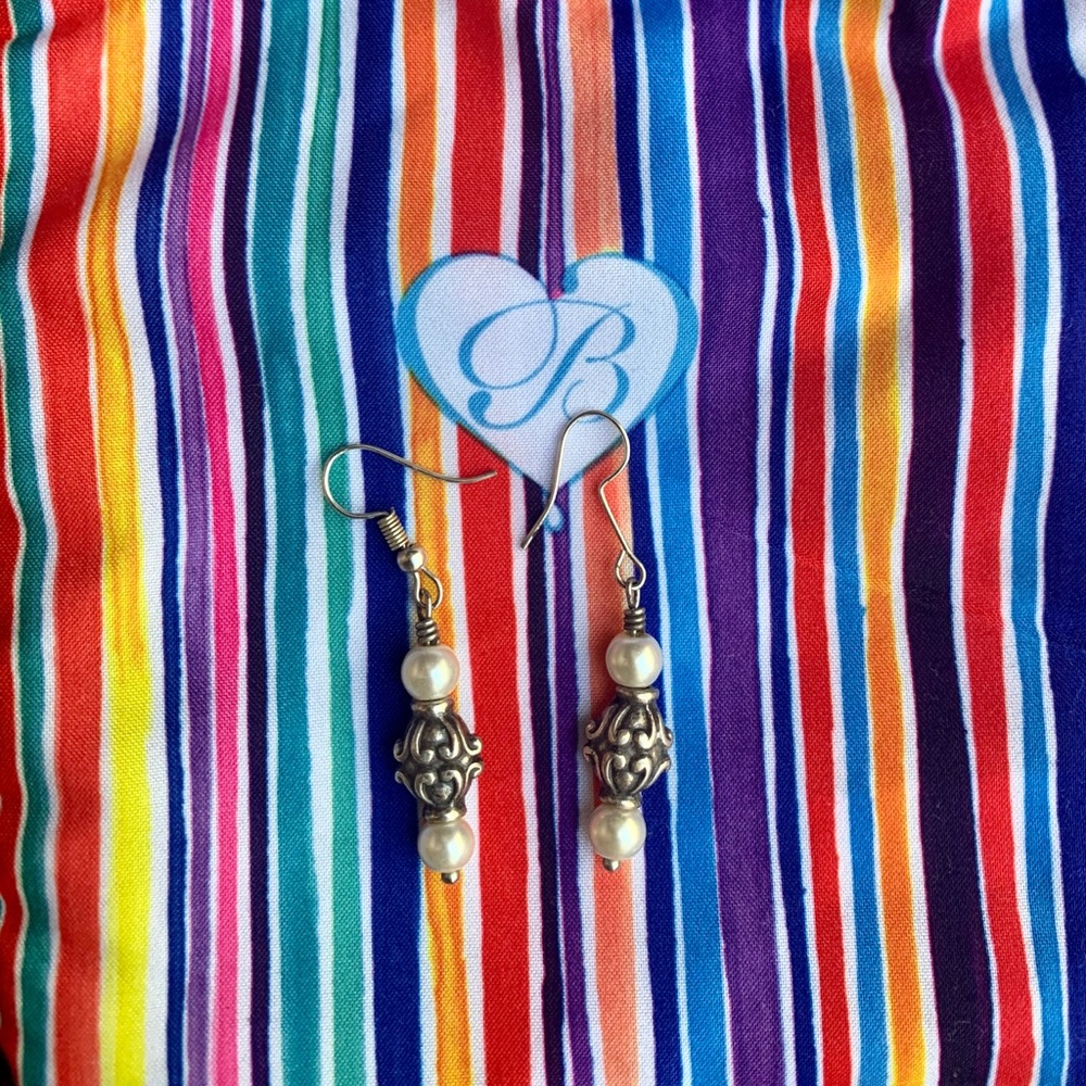 Brighton Silver and Pearl Earrings